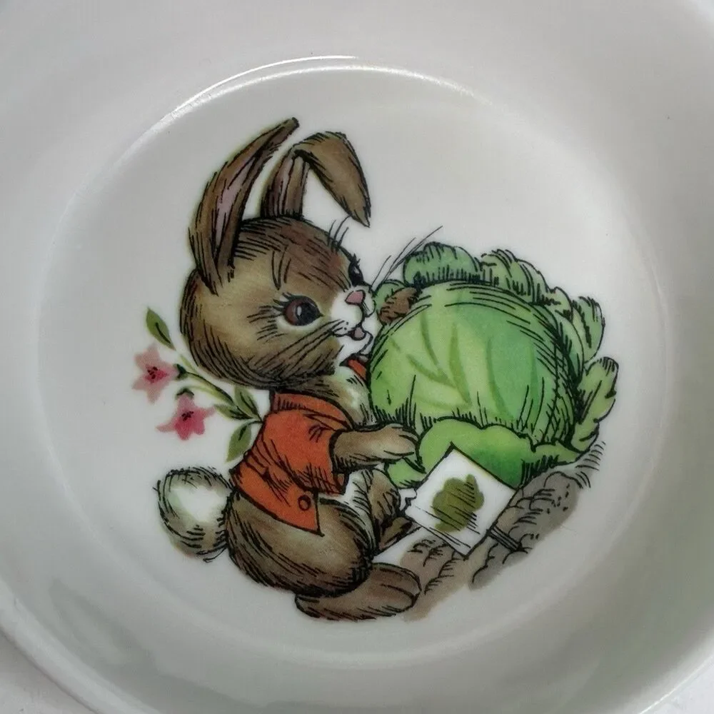 Vintage Oneida 1980's Peter Rabbit Melamine Children’s Dishes 3 Piece Set